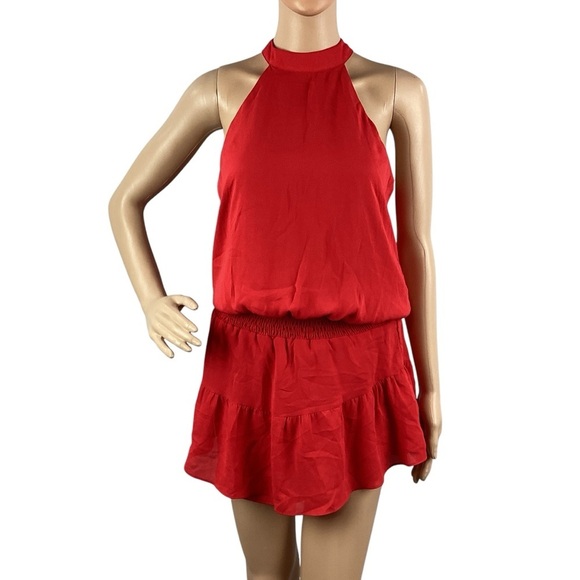 Krisa Dresses & Skirts - Krisa Smocked Waist Halter Mini Dress Size S Affair